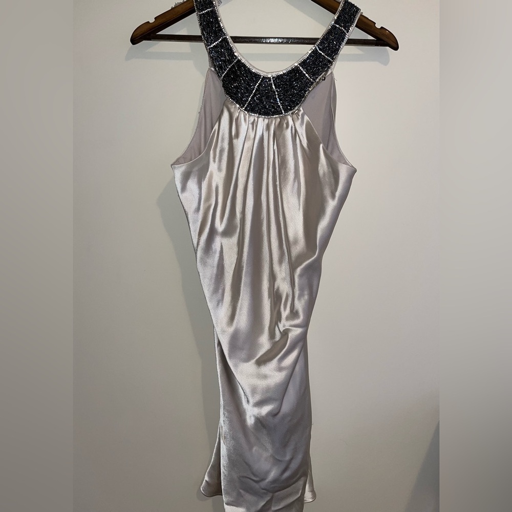 Le Château Beaded Halter Neckline Satin Dress - Size XXS - Fits like a small